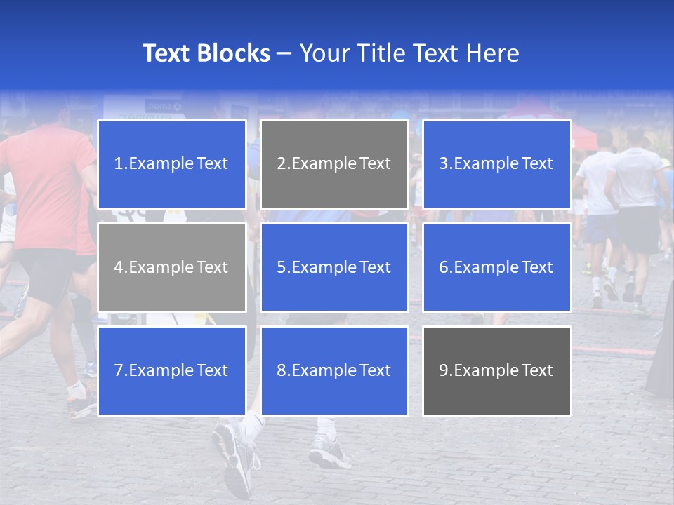 A Group Of People Running In A Marathon PowerPoint Template