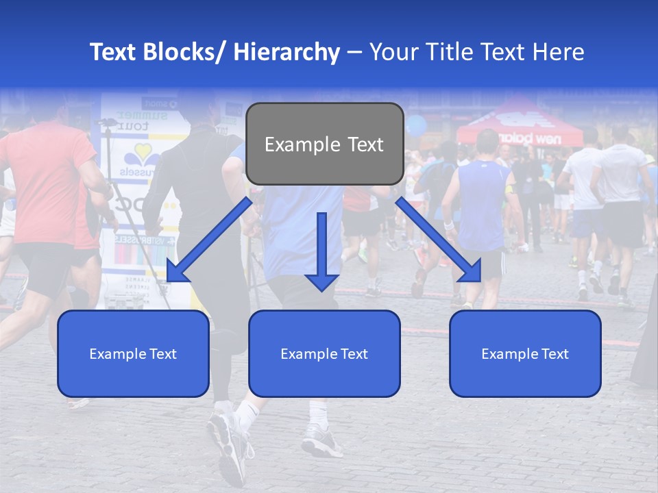 A Group Of People Running In A Marathon PowerPoint Template