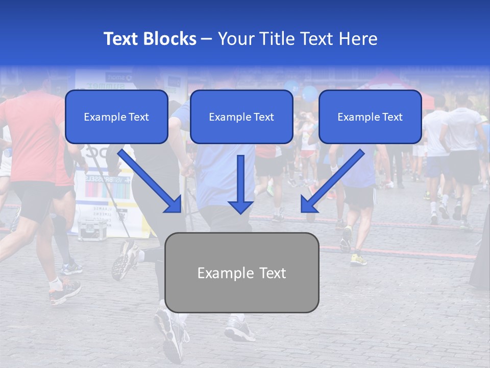 A Group Of People Running In A Marathon PowerPoint Template