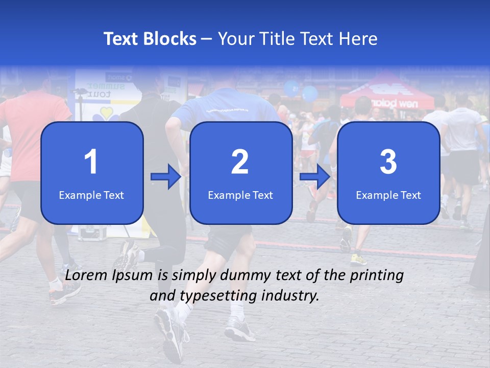 A Group Of People Running In A Marathon PowerPoint Template