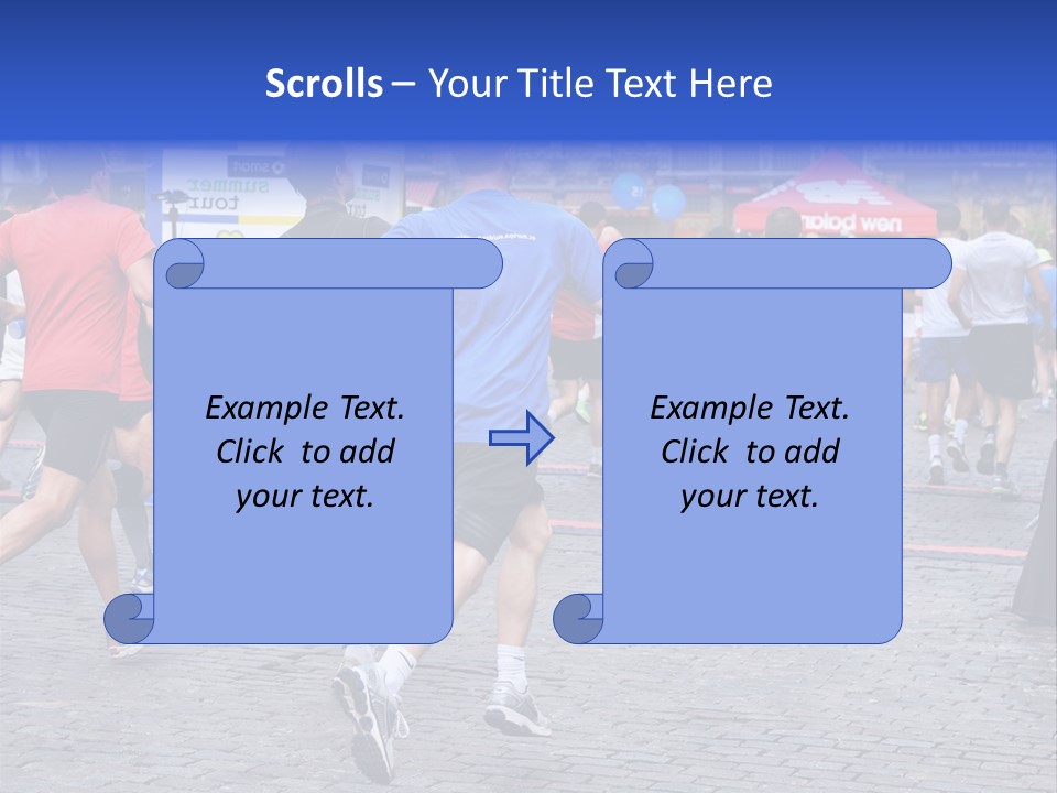 A Group Of People Running In A Marathon PowerPoint Template