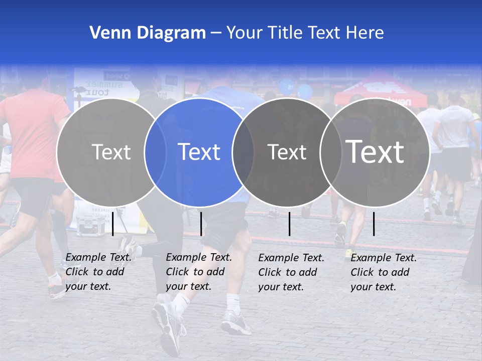 A Group Of People Running In A Marathon PowerPoint Template