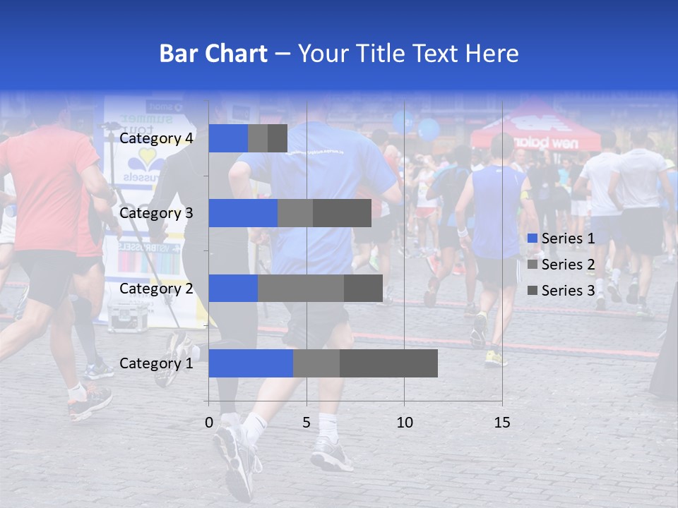 A Group Of People Running In A Marathon PowerPoint Template