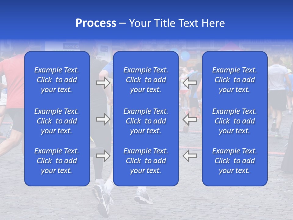 A Group Of People Running In A Marathon PowerPoint Template