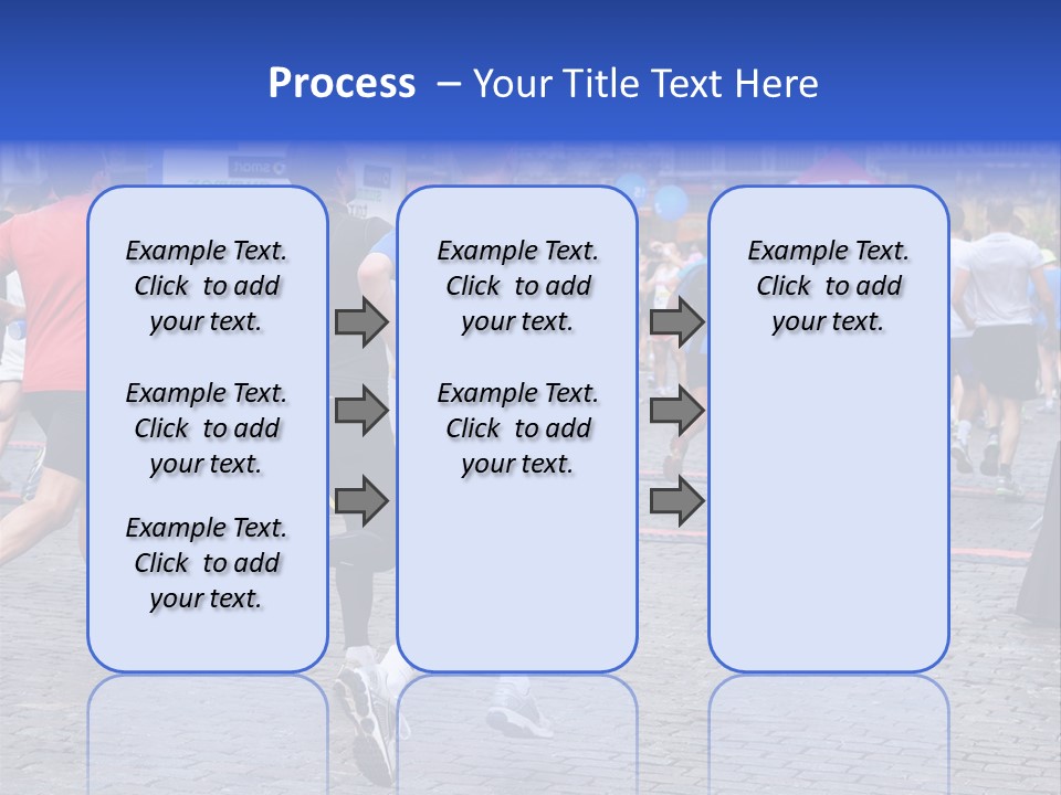 A Group Of People Running In A Marathon PowerPoint Template