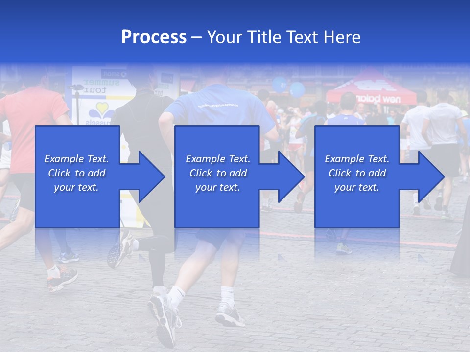 A Group Of People Running In A Marathon PowerPoint Template