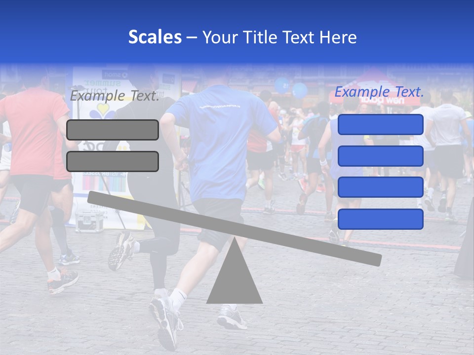 A Group Of People Running In A Marathon PowerPoint Template