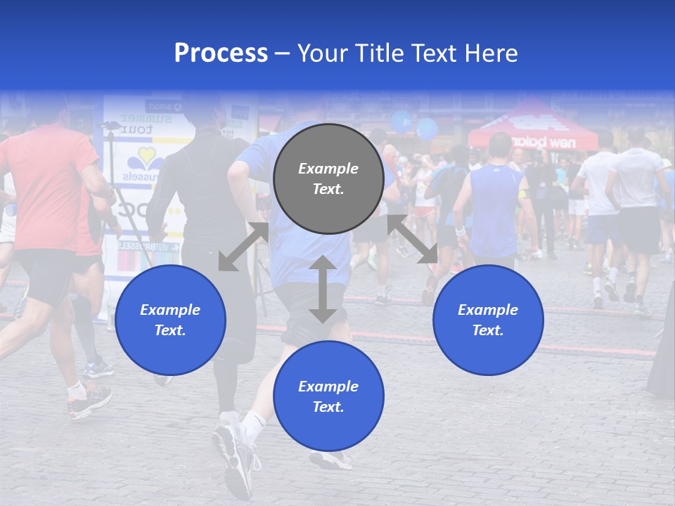 A Group Of People Running In A Marathon PowerPoint Template