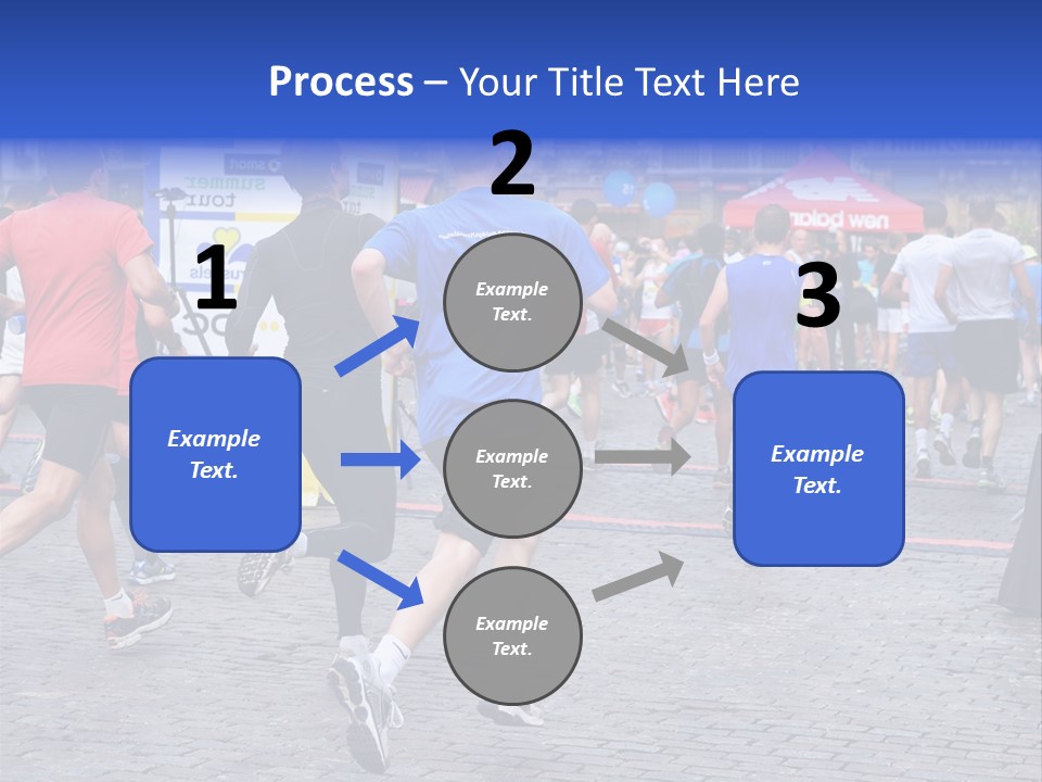 A Group Of People Running In A Marathon PowerPoint Template