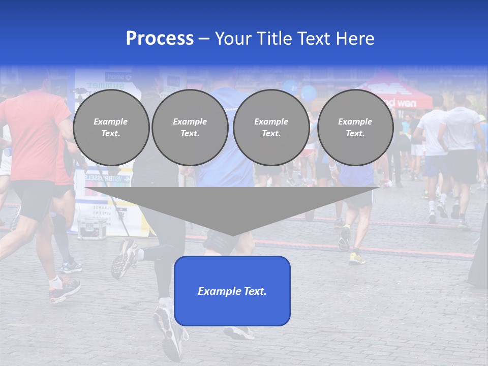 A Group Of People Running In A Marathon PowerPoint Template