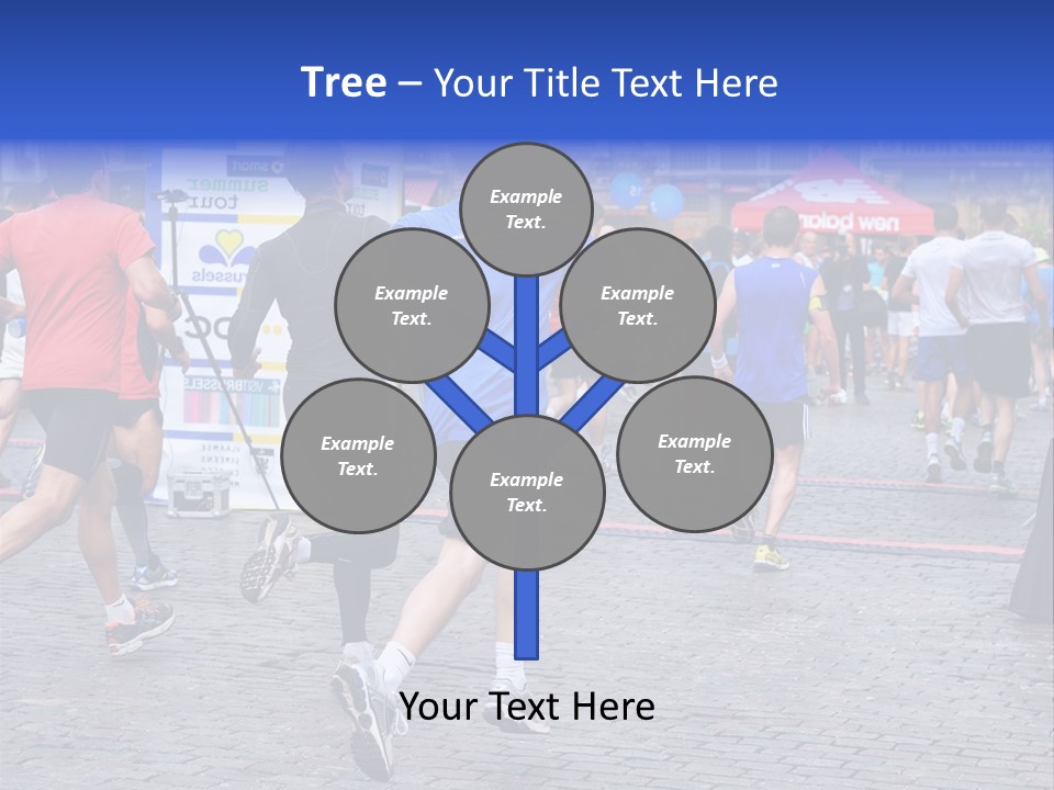 A Group Of People Running In A Marathon PowerPoint Template