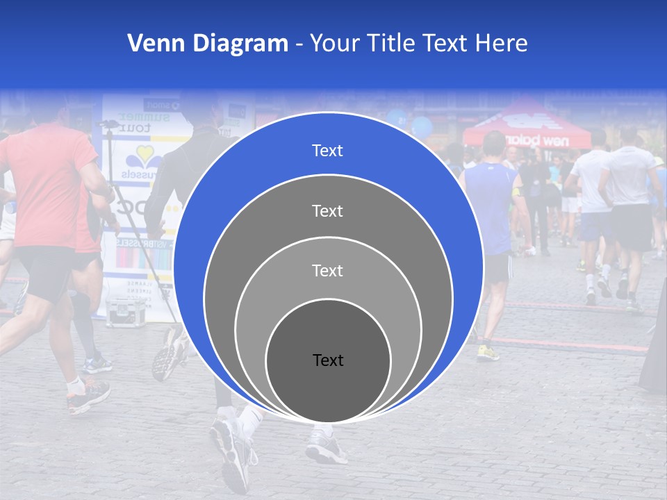 A Group Of People Running In A Marathon PowerPoint Template
