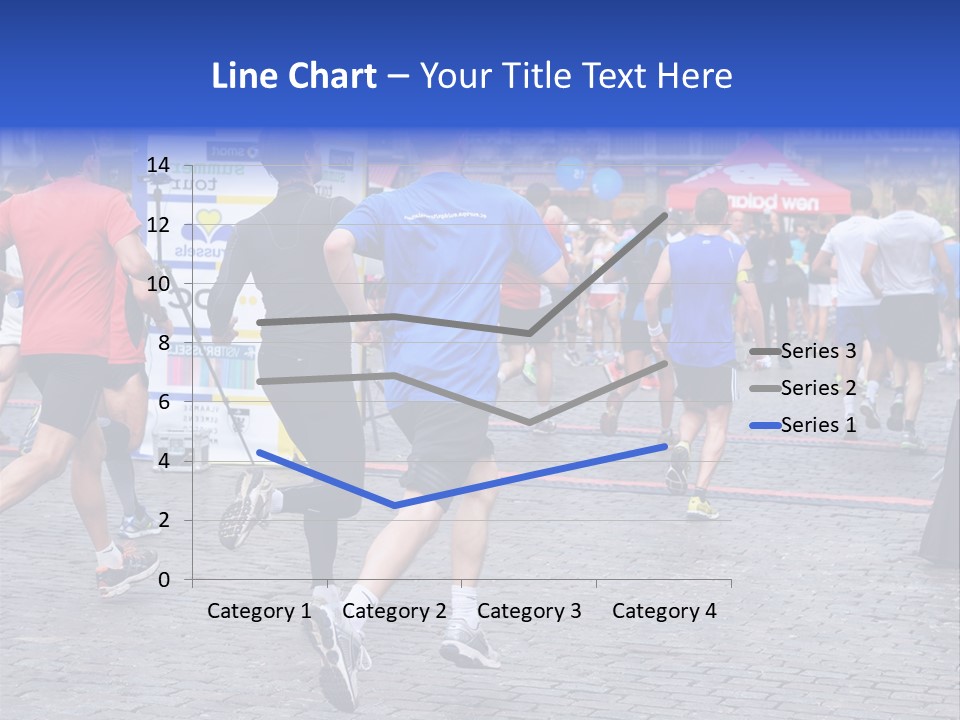 A Group Of People Running In A Marathon PowerPoint Template