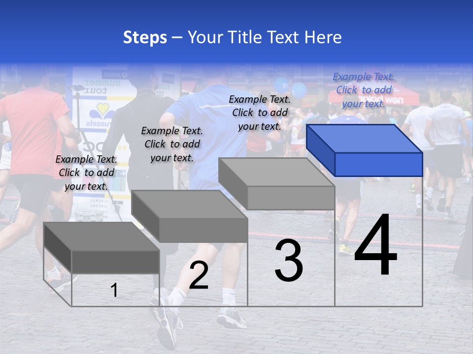 A Group Of People Running In A Marathon PowerPoint Template