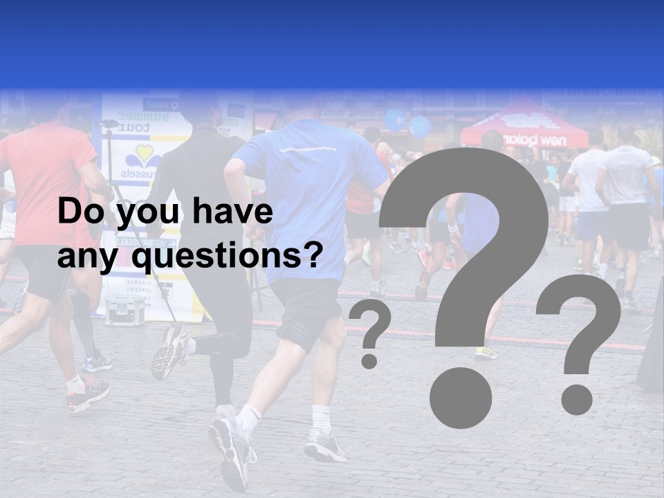 A Group Of People Running In A Marathon PowerPoint Template