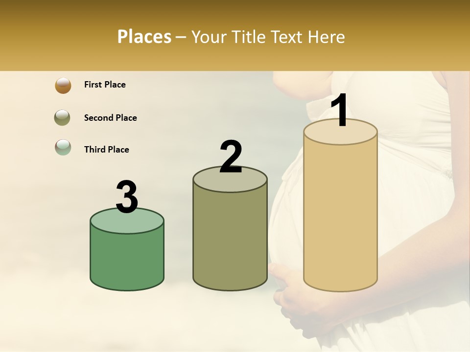 A Pregnant Woman Standing In Front Of A Body Of Water PowerPoint Template