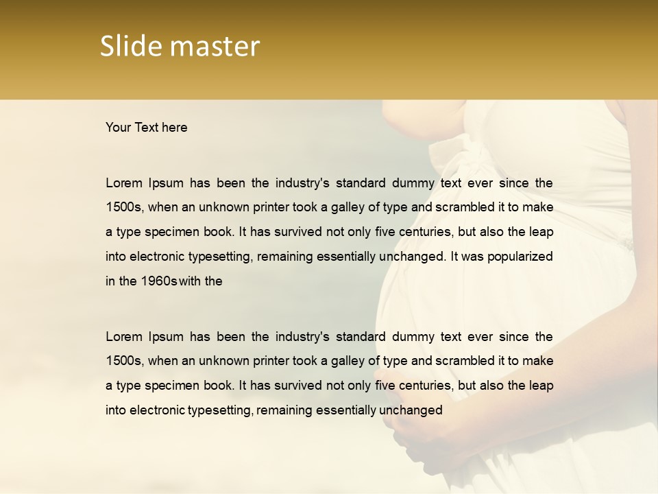 A Pregnant Woman Standing In Front Of A Body Of Water PowerPoint Template