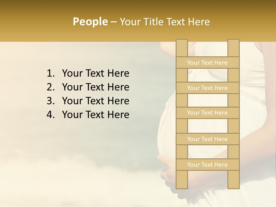 A Pregnant Woman Standing In Front Of A Body Of Water PowerPoint Template