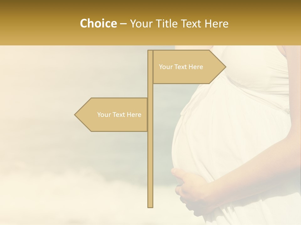 A Pregnant Woman Standing In Front Of A Body Of Water PowerPoint Template