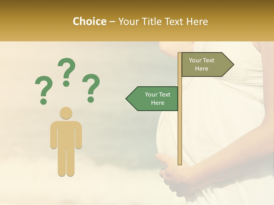 A Pregnant Woman Standing In Front Of A Body Of Water PowerPoint Template