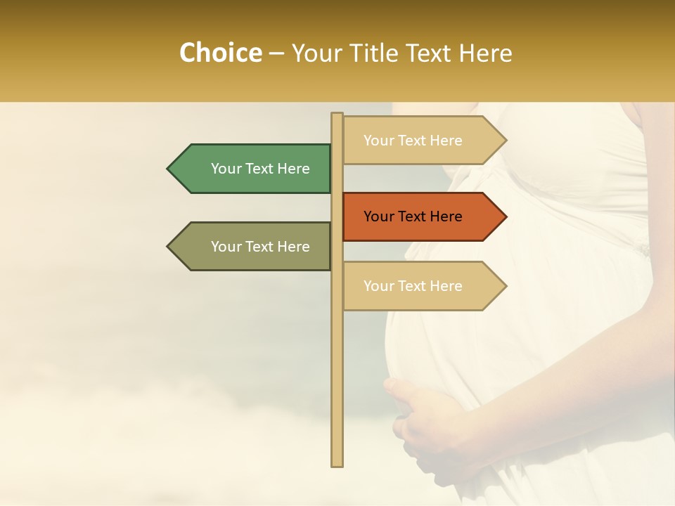 A Pregnant Woman Standing In Front Of A Body Of Water PowerPoint Template