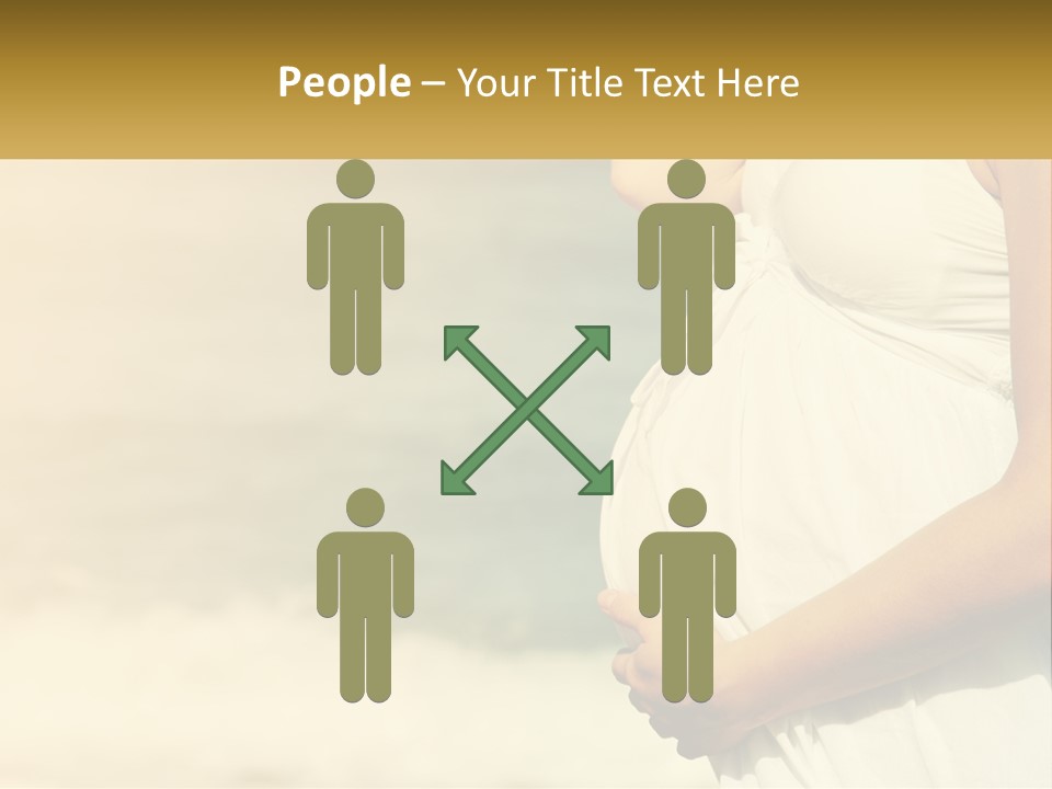 A Pregnant Woman Standing In Front Of A Body Of Water PowerPoint Template