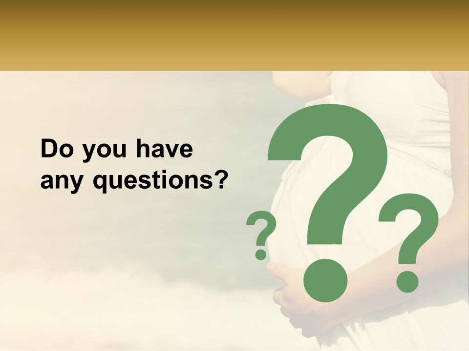 A Pregnant Woman Standing In Front Of A Body Of Water PowerPoint Template