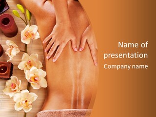 A Woman Getting A Back Massage Powerpoint Template PowerPoint Template