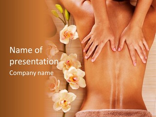 A Woman Getting A Back Massage Powerpoint Template PowerPoint Template