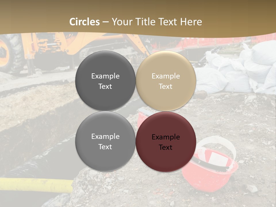 A Construction Site With Construction Equipment On The Ground PowerPoint Template