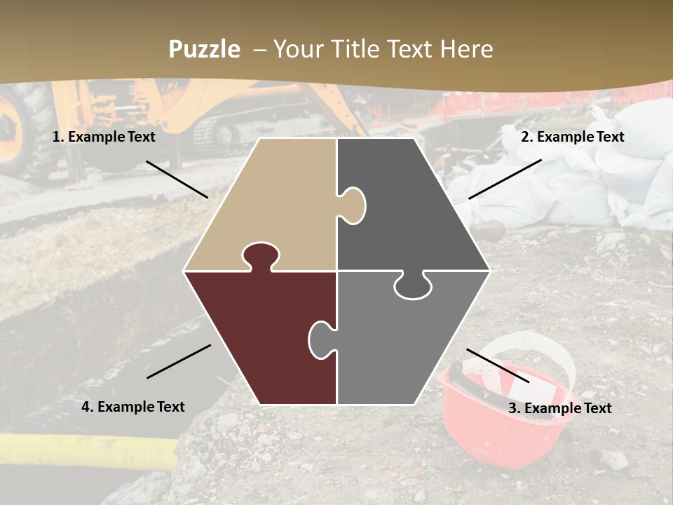 A Construction Site With Construction Equipment On The Ground PowerPoint Template