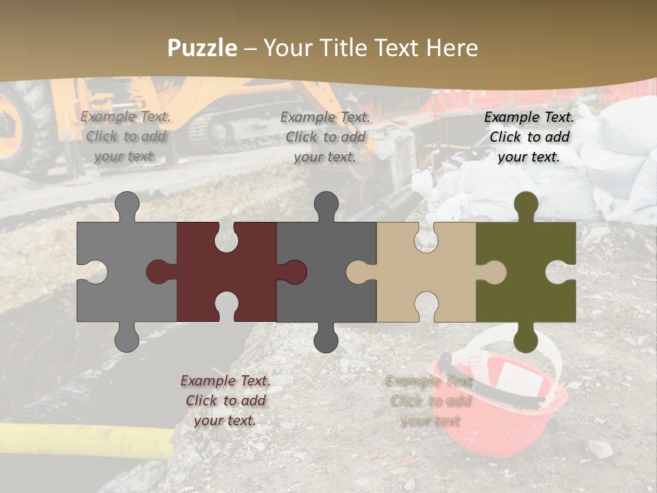 A Construction Site With Construction Equipment On The Ground PowerPoint Template