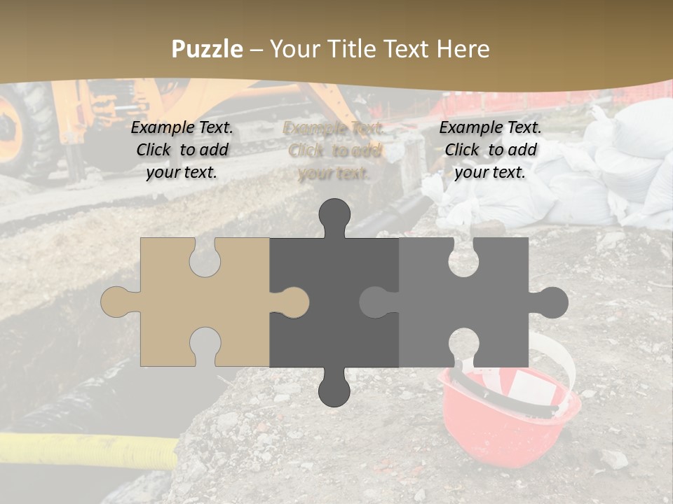 A Construction Site With Construction Equipment On The Ground PowerPoint Template