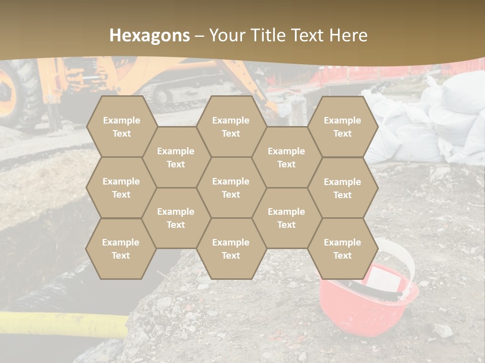 A Construction Site With Construction Equipment On The Ground PowerPoint Template