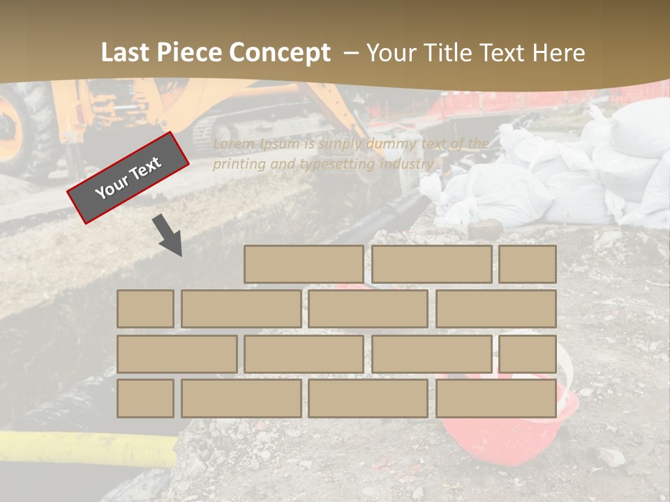A Construction Site With Construction Equipment On The Ground PowerPoint Template
