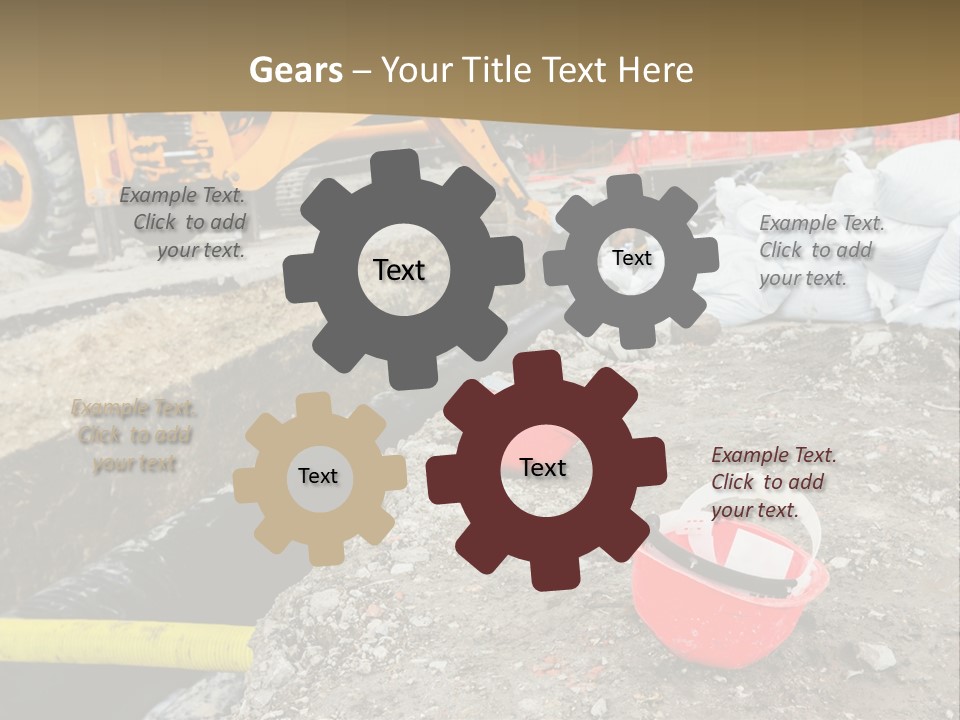 A Construction Site With Construction Equipment On The Ground PowerPoint Template