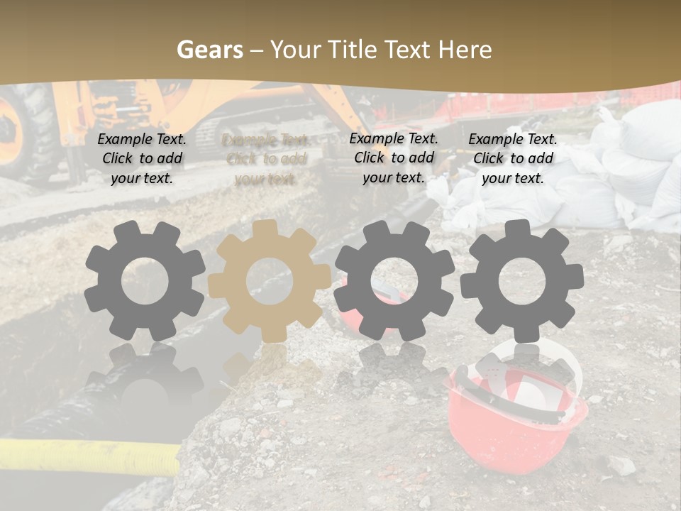 A Construction Site With Construction Equipment On The Ground PowerPoint Template