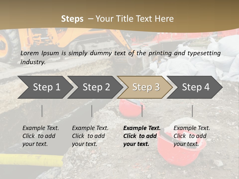 A Construction Site With Construction Equipment On The Ground PowerPoint Template