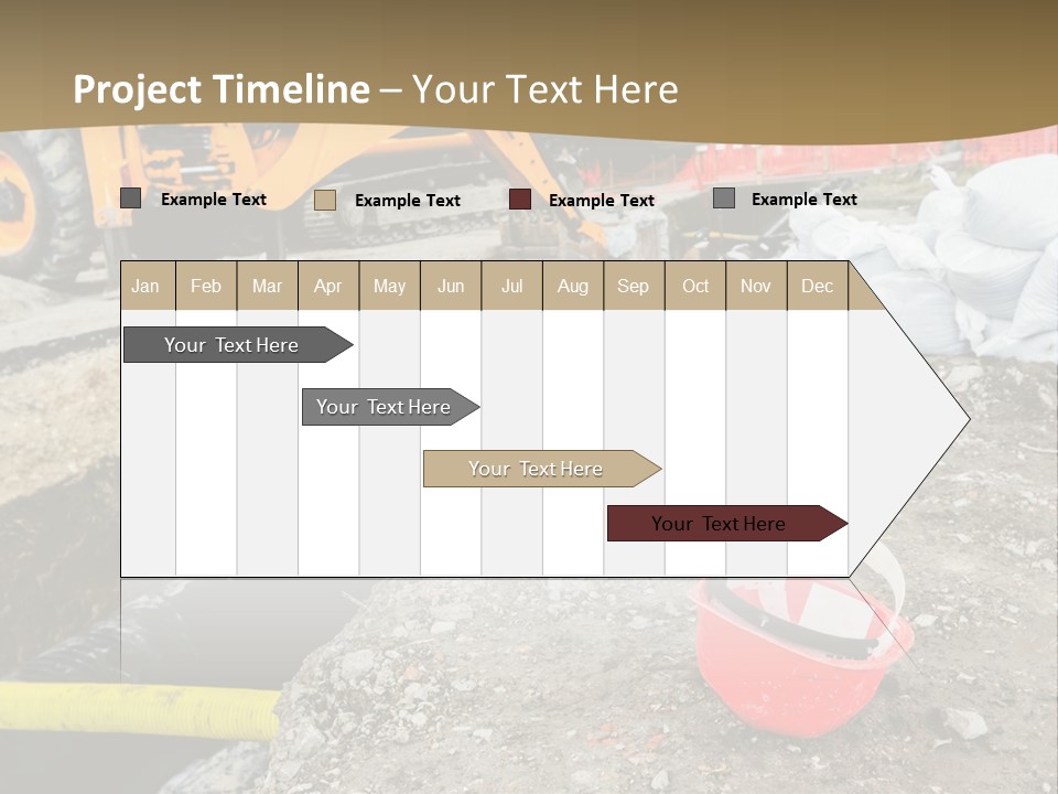 A Construction Site With Construction Equipment On The Ground PowerPoint Template