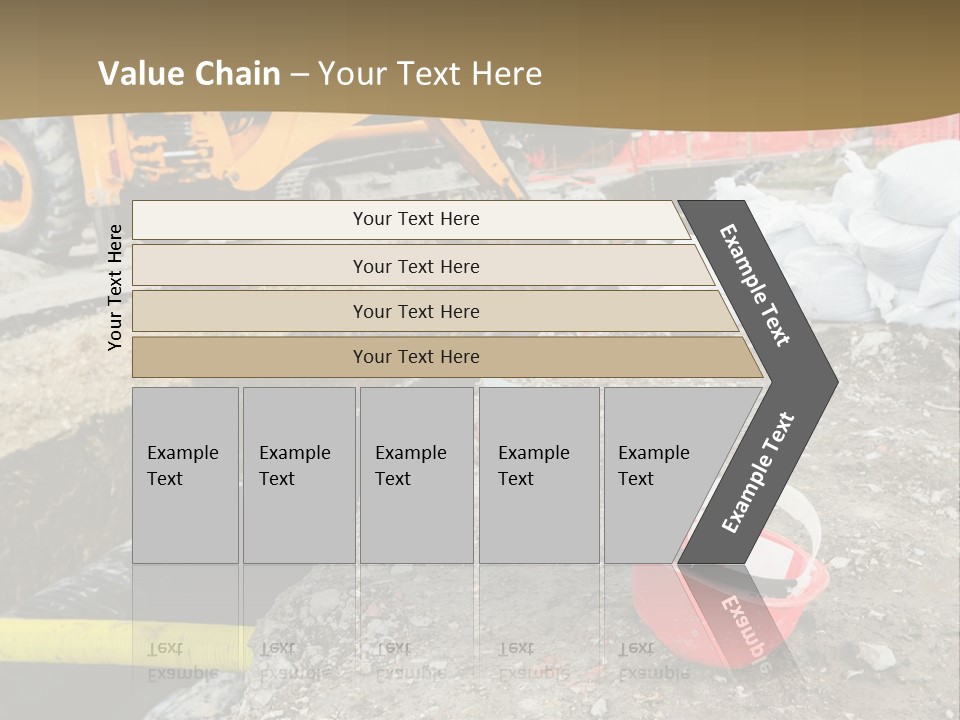 A Construction Site With Construction Equipment On The Ground PowerPoint Template