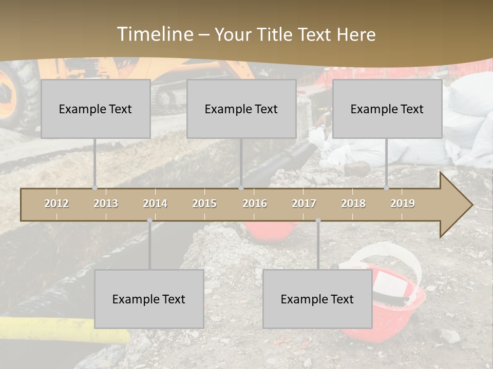 A Construction Site With Construction Equipment On The Ground PowerPoint Template