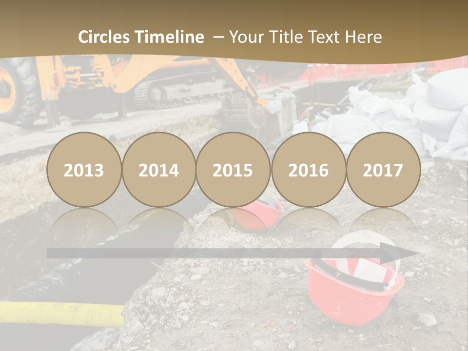 A Construction Site With Construction Equipment On The Ground PowerPoint Template