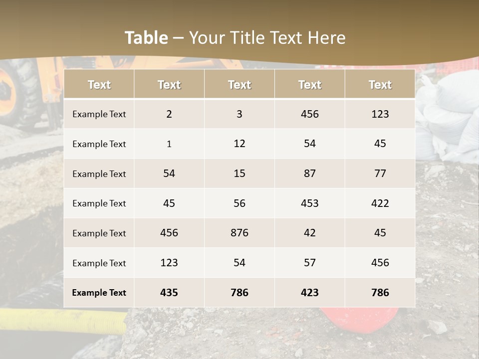 A Construction Site With Construction Equipment On The Ground PowerPoint Template