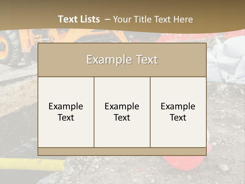A Construction Site With Construction Equipment On The Ground PowerPoint Template