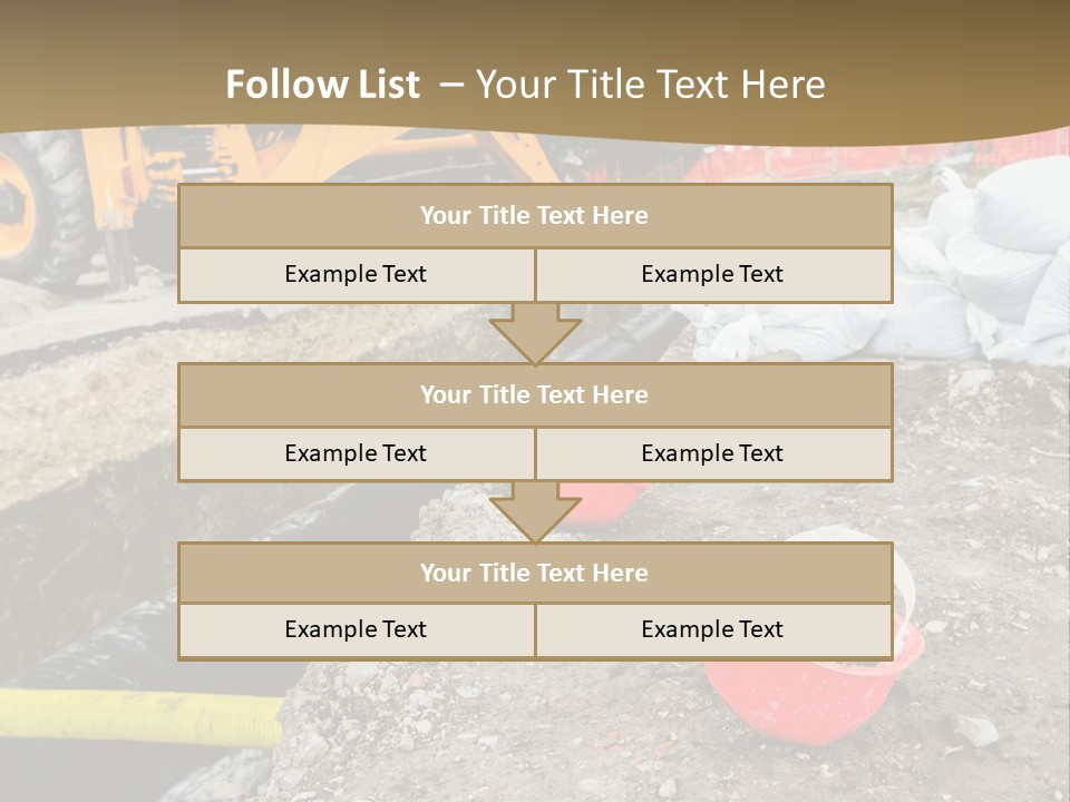 A Construction Site With Construction Equipment On The Ground PowerPoint Template