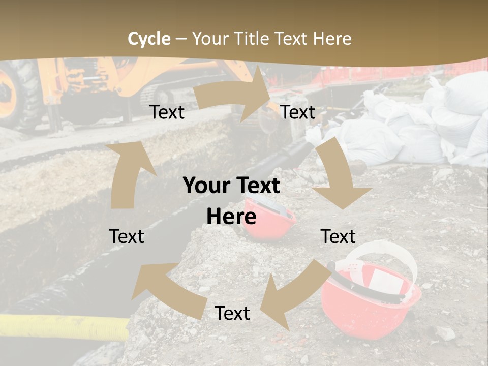 A Construction Site With Construction Equipment On The Ground PowerPoint Template