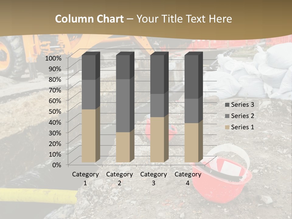 A Construction Site With Construction Equipment On The Ground PowerPoint Template