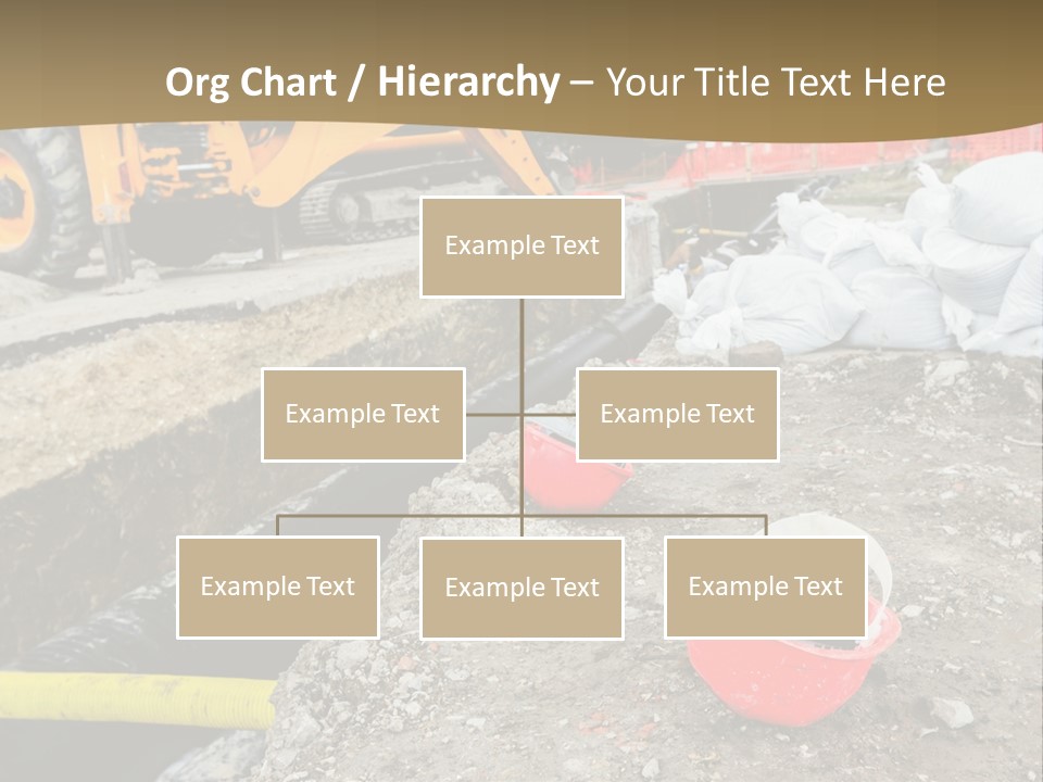 A Construction Site With Construction Equipment On The Ground PowerPoint Template