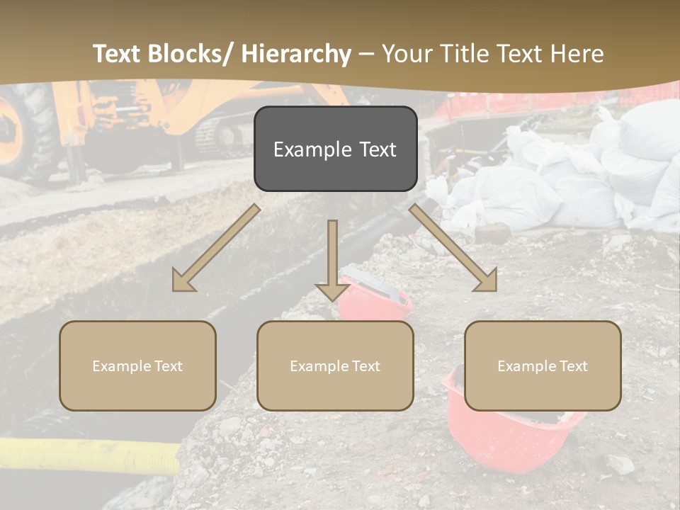 A Construction Site With Construction Equipment On The Ground PowerPoint Template