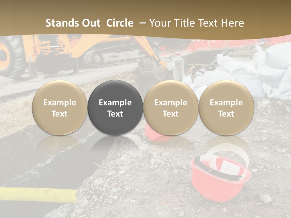 A Construction Site With Construction Equipment On The Ground PowerPoint Template